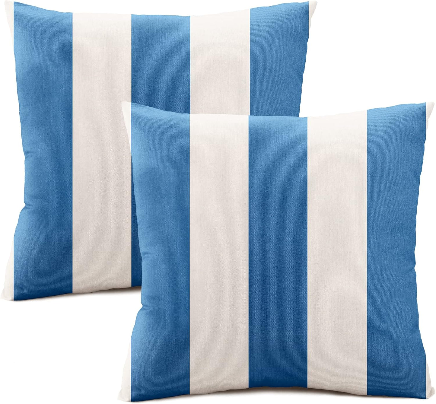 Austin Horn Classics Sunbrella Cabana Stripe White/Black Zippered Neck Roll Bolster (Set of 2)