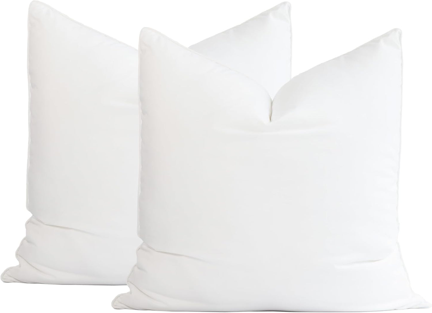 Hofdeco Premium Bolster Pillow Insert, Set of 2, 9"x26" (for Cover Size 8"x24") Water Resistant Synthetic Down Alternative Sham Stuffer for Patio, Bench, Garden, Poolside, White