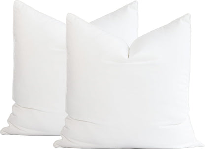 Hofdeco Premium Bolster Pillow Insert, Set of 2, 9"x26" (for Cover Size 8"x24") Water Resistant Synthetic Down Alternative Sham Stuffer for Patio, Bench, Garden, Poolside, White