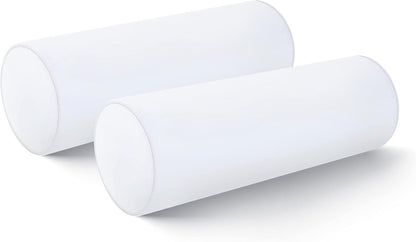 Hofdeco Premium Bolster Pillow Insert, Set of 2, 9"x26" (for Cover Size 8"x24") Water Resistant Synthetic Down Alternative Sham Stuffer for Patio, Bench, Garden, Poolside, White