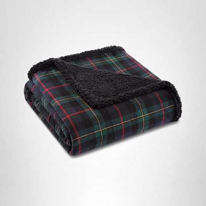 Eddie Bauer - Blanket, Super Soft Reversible Sherpa & Brushed Fleece Bedding, Throw Blankets for Couch, Ideal for Lounging (Pine Tartan)