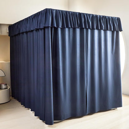 AIKASY Black Thickened Bed Canopy Curtains - Elegant Bedroom Decor for Adults and Girls - Strong Lightproof and Windproof Design(Queen, Black)