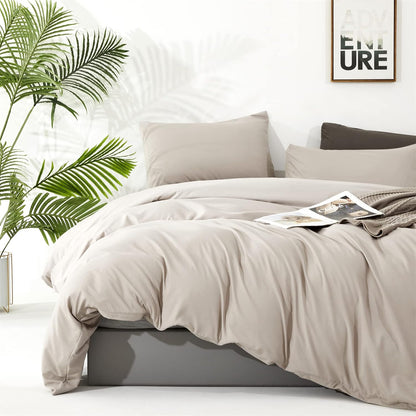 Luxlovery Beige Khaki Comforter Set Queen Beige Bedding Set Oatmeal Blanket Quilts Solid Cream Khaki Taupe 3PCS Queen Comforter Set Women Men