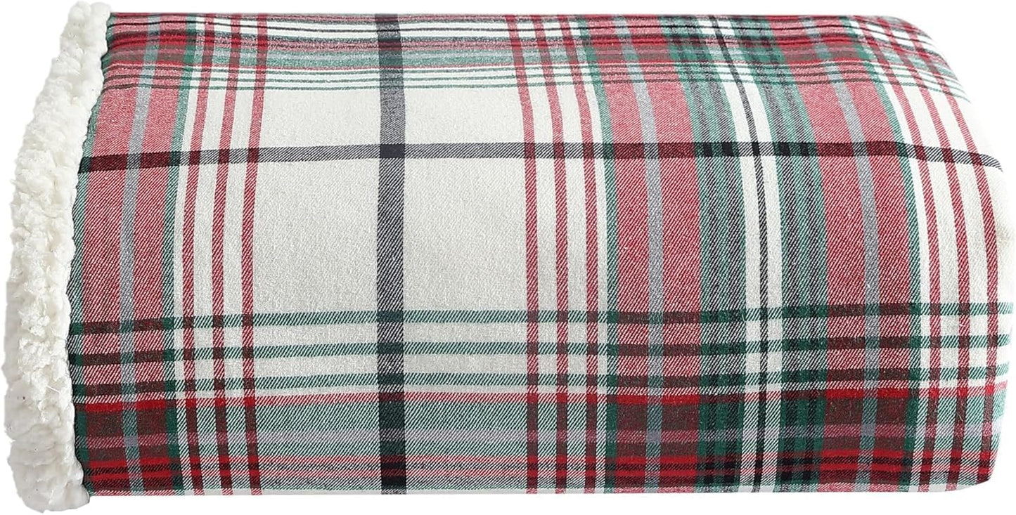 Eddie Bauer - Blanket, Super Soft Reversible Sherpa & Brushed Fleece Bedding, Throw Blankets for Couch, Ideal for Lounging (Pine Tartan)