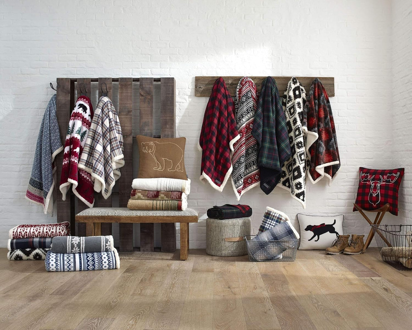 Eddie Bauer - Blanket, Super Soft Reversible Sherpa & Brushed Fleece Bedding, Throw Blankets for Couch, Ideal for Lounging (Pine Tartan)