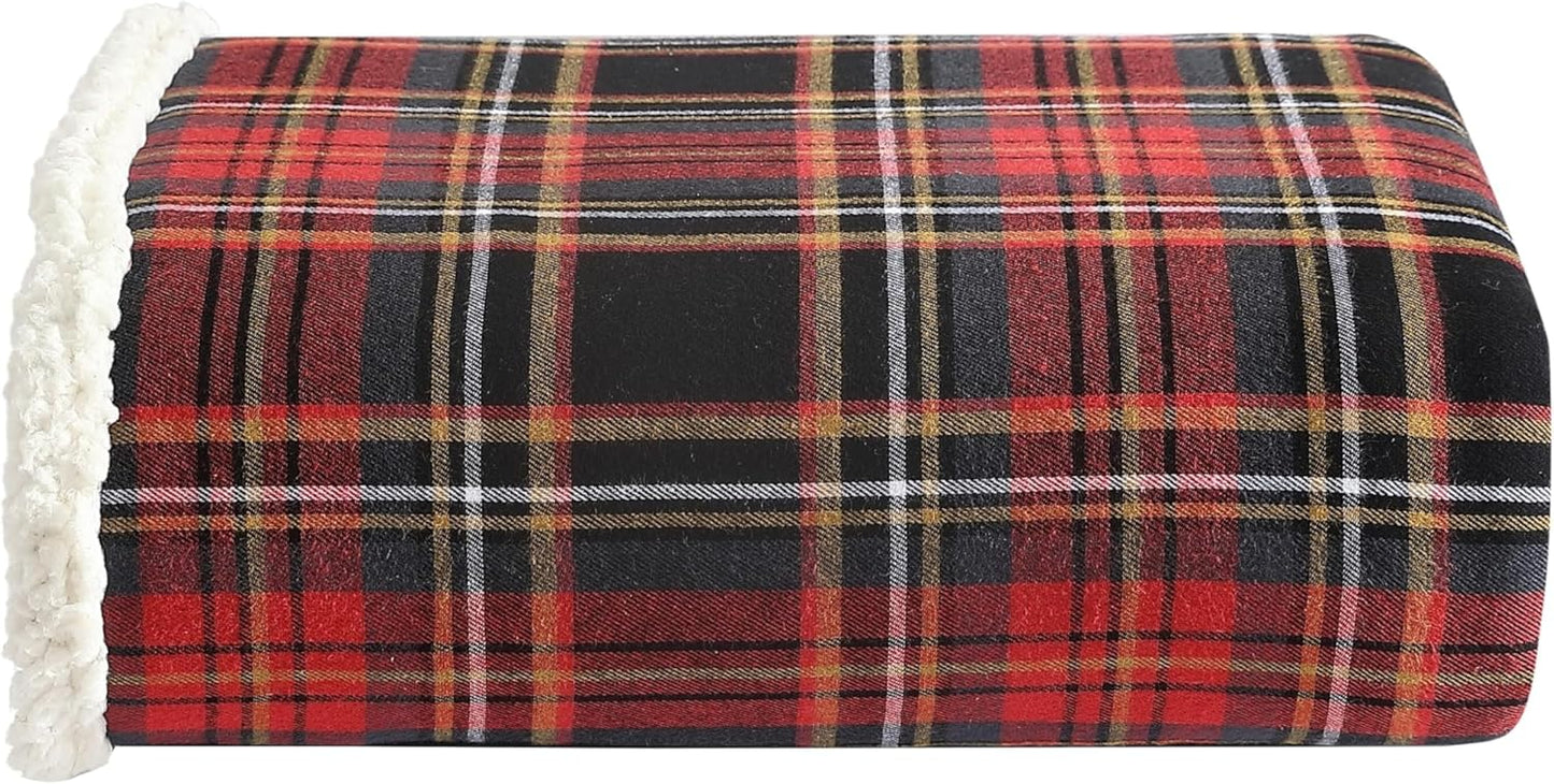 Eddie Bauer - Blanket, Super Soft Reversible Sherpa & Brushed Fleece Bedding, Throw Blankets for Couch, Ideal for Lounging (Pine Tartan)
