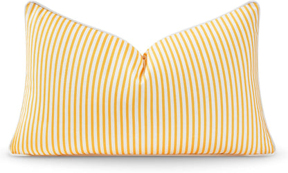 Hofdeco Premium Coastal Patio Indoor Outdoor Bolster Pillow Cover Only, 6"x20" Water Resistant for Backyard, Couch, Green Stripe