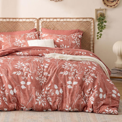Bedsure Queen Comforter Set - 7 Pieces Floral Sage Green Soft Bedding Sets, Queen Bed in a Bag with Botanical Flowers Comforter, Sheets, Pillowcases & Shams