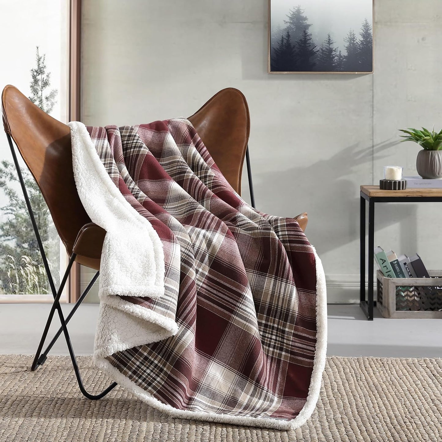 Eddie Bauer - Blanket, Super Soft Reversible Sherpa & Brushed Fleece Bedding, Throw Blankets for Couch, Ideal for Lounging (Pine Tartan)